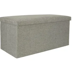 Sammenklappelig siddepuf med opbevaring 76x38x38 cm grå maks. 100 kg