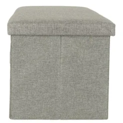 Sammenklappelig siddepuf med opbevaring 76x38x38 cm grå maks. 100 kg