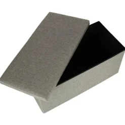 Sammenklappelig siddepuf med opbevaring 76x38x38 cm grå maks. 100 kg