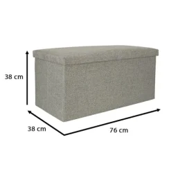 Sammenklappelig siddepuf med opbevaring 76x38x38 cm grå maks. 100 kg