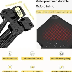 Sammenklappelig skammel, foldbar skammel, camping skammel, foldbar skammel med stabile fødder og bæretaske, foldbar skammel til picnic fiskeri