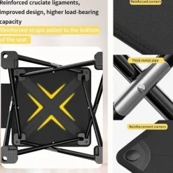 Sammenklappelig skammel, foldbar skammel, camping skammel, foldbar skammel med stabile fødder og bæretaske, foldbar skammel til picnic fiskeri