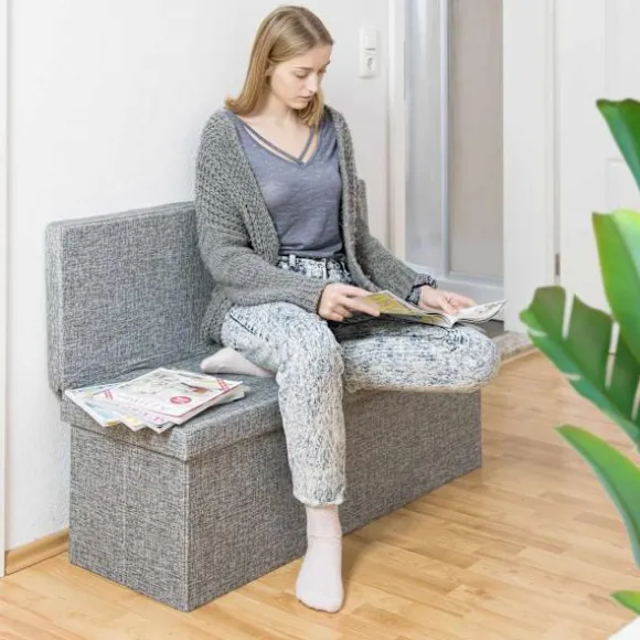 Sammenklappelig skammel med ryglæn XL