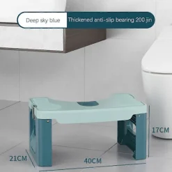 Sammenklappelig toiletstol til badeværelse, skridsikker skammel til børn, voksne, ældre, gravide kvinder, let at rengøre, kompakt opbevaring grå Grey | Fyndiq
