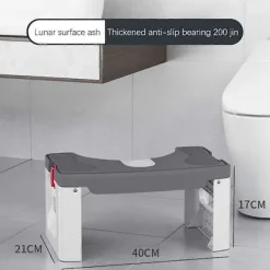 Sammenklappelig toiletstol til badeværelse, skridsikker skammel til børn, voksne, ældre, gravide kvinder, let at rengøre, kompakt opbevaring grå Grey | Fyndiq