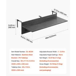 Sammenklappeligt Bord - DUOKU - Model DL-BC04 - Inox - 122 x 45 cm