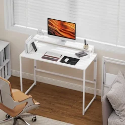 Sammenklappeligt computerbord med skærmstativ, 100 x 48 cm