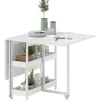 Sammenklappeligt spisebord, industrielt design, plads til 4, hvid