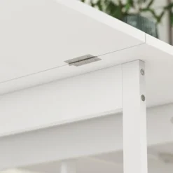 Sammenklappeligt spisebord, industrielt design, plads til 4, hvid
