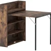 Sammenklappeligt spisebord med hylde, industriel stil, pladsbesparende, 80x90x93 cm