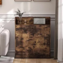Sammenklappeligt spisebord med hylde, industriel stil, pladsbesparende, 80x90x93 cm