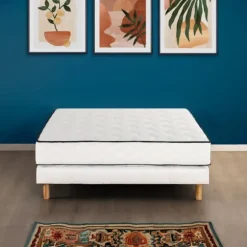 Sammenlægning madras og seng 140 x 190 cm Højde 19 cm - Pocketfjedre - 7 zoner - vendbar - fremstillet i Belgien - DEKO DREAM