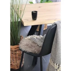 Sæde i brunt lammeskind - 35 cm brun