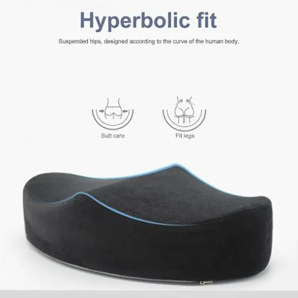 Sædehynde Memory Foam Ergonomisk Stolhynde Komfortabel Støttepude til Hjemmekontor -Yx Black