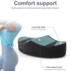 Sædehynde Memory Foam Ergonomisk Stolhynde Komfortabel Støttepude til Hjemmekontor -Yx Black