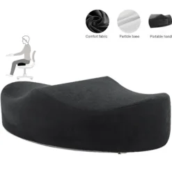 Sædehynde Memory Foam Ergonomisk Stolhynde Komfortabel Støttepude til Hjemmekontor -Yx Black