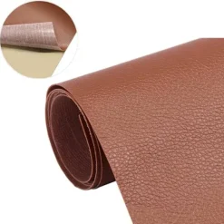 Selvklæbende læder fix reparationsindretning patch til sofa brun 2 stk 20x30 cm ark brun