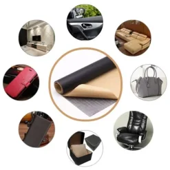 Selvklæbende læder fix reparationsindretning patch til sofa brun 2 stk 20x30 cm ark brun