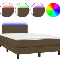 Seng komplet - Maison Exclusive - Polstret bund 120x190 cm - Madras 20 cm med pocketfjedre - Justerbar hovedgærde med LED