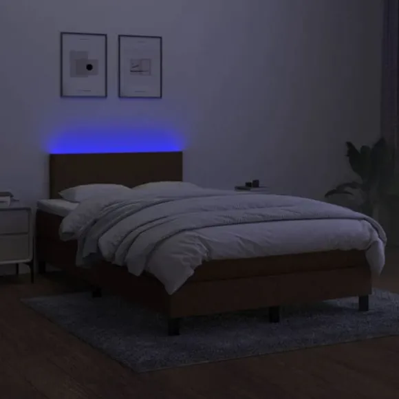 Seng komplet - Maison Exclusive - Polstret bund 120x190 cm - Madras 20 cm med pocketfjedre - Justerbar hovedgærde med LED