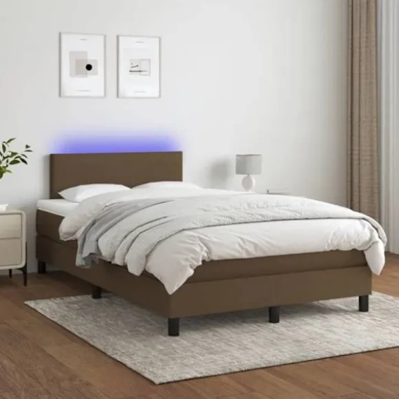 Seng komplet - Maison Exclusive - Polstret bund 120x190 cm - Madras 20 cm med pocketfjedre - Justerbar hovedgærde med LED