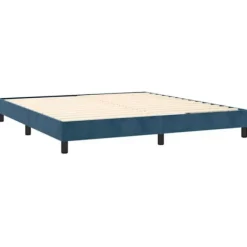 Seng med bunde og madras - Eksklusivt Hus - Mørkeblå fløjl - 180x200cm - Justerbar hovedgærde