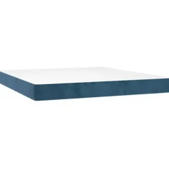 Seng med bunde og madras - Eksklusivt Hus - Mørkeblå fløjl - 180x200cm - Justerbar hovedgærde