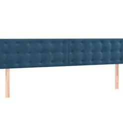 Seng med bunde og madras - Eksklusivt Hus - Mørkeblå fløjl - 180x200cm - Justerbar hovedgærde