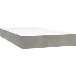 Seng med lamelbund og madras - Eksklusivt hjem - 90x190 cm - Lysegrå velour - Farvet LED-stripe