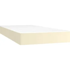 Seng med lameller og madras - Eksklusivt hjem - 200 x 200 cm - Cremefarvet kunstlæder - Justerbar hovedgærde