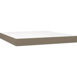 Seng med lameller og madras - Eksklusiv Hus - 160x200 cm - Taupe stof - Farvet LED-bånd