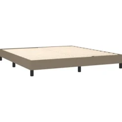 Seng med lameller og madras - Eksklusiv Hjem - 180x200 cm - Taupe Stoff - Farverig LED