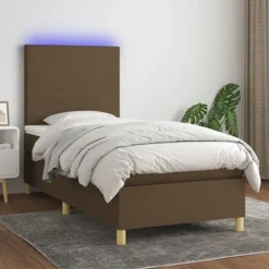 Seng med polstret top - Maison Exclusive - 90 x 190 cm - Madras 20 cm med pocketfjedre - LED-stribe