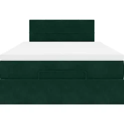 Seng ottoman - Maison Exclusive - Mørkegrøn velour - 120x190 cm - Hydraulisk opbevaring Mørkegrøn