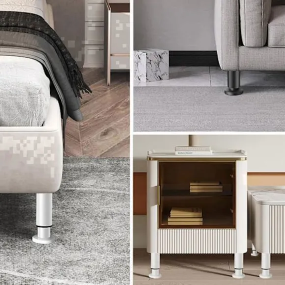 Sengeben, sengebundsfødder, justerbare metalsengeben til sengebund, garderobe, sofa 18-33 cm - sæt med 4
