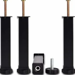 Sengeben, Universelle lamelbundsfødder Højde: 35 cm (+2 cm) Justerbar, 15-35 cm i 3x3 cm til rammer med M8×60 mm bolt (4 stk.)