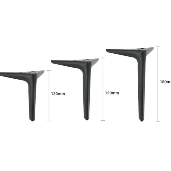 Sengebjælkestøtte Møbelben SORT 15CM Black 15cm