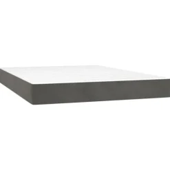 Sengebund med lameller med madras og LED - Mørkegrå - 140x190 cm - Hovedgærde inkluderet - 2 personer