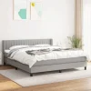 Sengebund med lameller og madras - 180x200cm - Justerbar hovedgærde - Blødt stof - 2 pladser