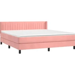 Sengebund med lameller og madras - Eksklusiv Hus - 180x200 cm - Rosenvelour - Justerbar hovedgærde