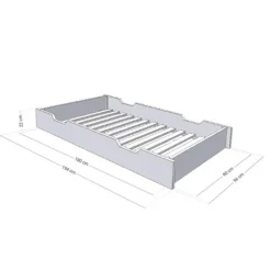 Sengebundt skuffe med hjul - grå til seng 90 x 200 cm Grå