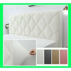 Sengegavlbetræk fortykket blødt strækbart støvtæt slipcover mælkehvid 180cm