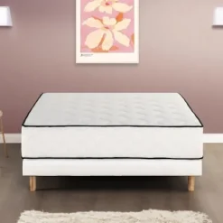 Sengemadras og boxmadras 140 x 190 cm Højde 27 cm - pocketfjedre - 7 zoner - vendbar - fremstillet i Belgien - DEKO DREAM Vit