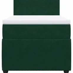 Sengeramme med madras - Eksklusivt hjem - Mørkegrøn - 100x200 cm - Aftagelig topmadras