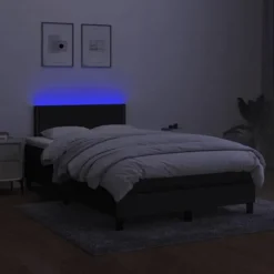 Sengestel - Maison Exclusive - Sort - 120x190 cm - Farvet LED-bånd
