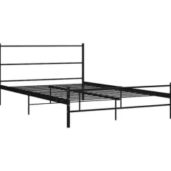 Sengestel med hovedgærde - Eksklusivt hjem - Sort - Metal - 160x200 cm (lamelseng) Svart