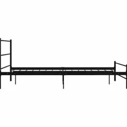 Sengestel med hovedgærde - Eksklusivt hjem - Sort - Metal - 160x200 cm (lamelseng) Svart