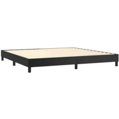 Sengestel med madras - Eksklusivt hjem - Sort - Syntetisk læder - 200x200 cm