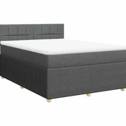 Sengestel med madras - Eksklusivt hjem - 140x200cm - Mørkegrå - Pocketfjedre