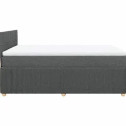 Sengestel med madras - Eksklusivt hjem - 140x200cm - Mørkegrå - Pocketfjedre